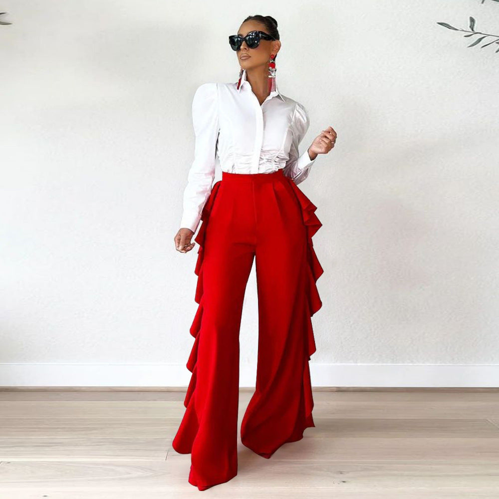 Latesha Ruffled High Waist Pants